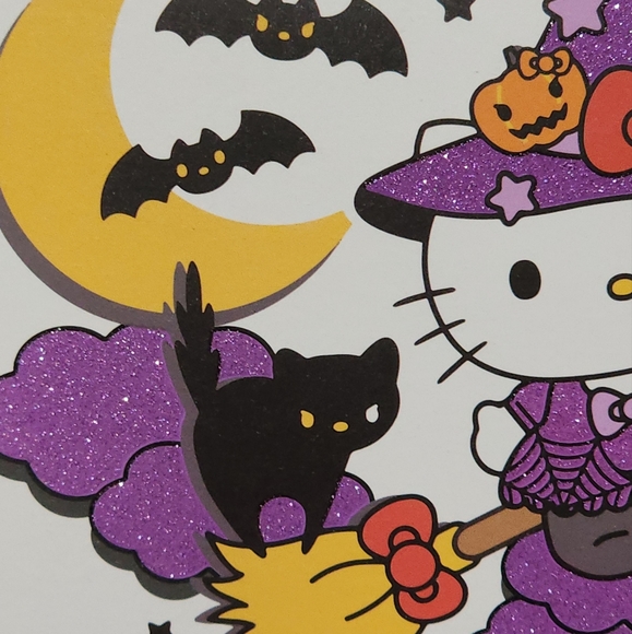 Hello Kitty Witch Halloween Block Sign Wooden Wall Shelf Art Hello Kitty Picture - Picture 3 of 6
